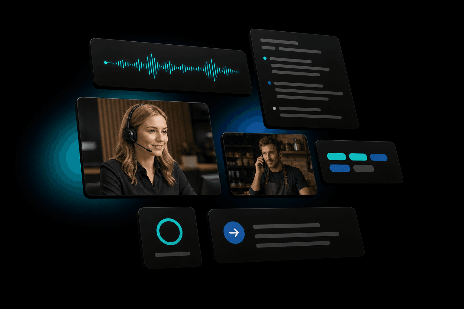VoxPilot handling an incoming call, the conversation and the hand-off
